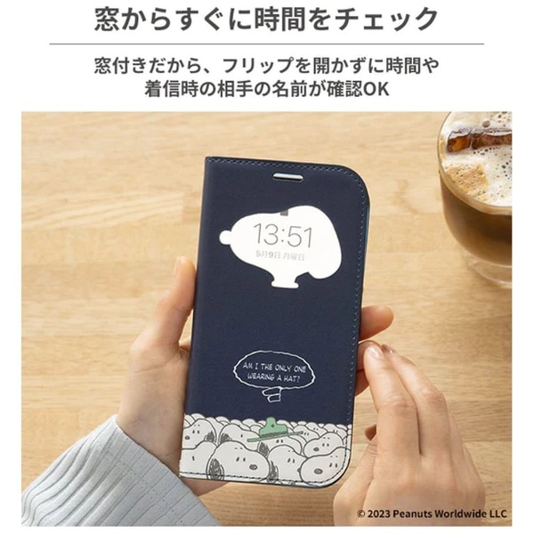 iPhone 15専用］PEANUTS/ピーナッツ CERTA フリップ窓付きダイアリー