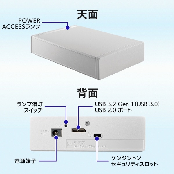 HDD-UT2WB 外付けHDD USB-A接続 パソコン/テレビ録画両対応(Chrome/Mac