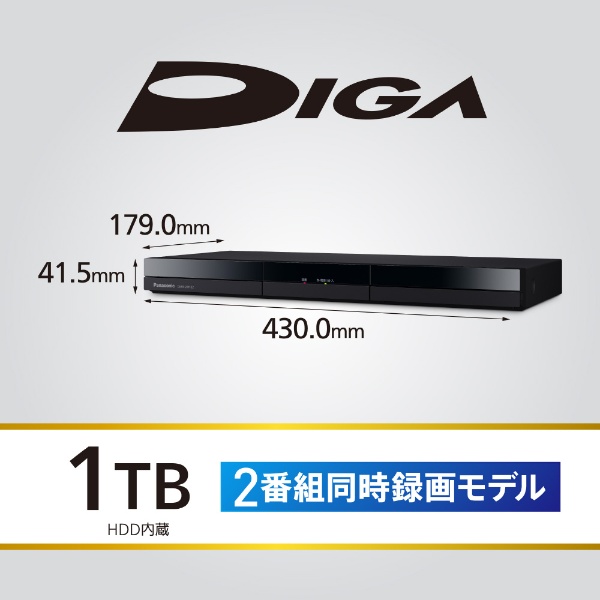 ブルーレイレコーダー DIGA(ディーガ) DMR-2W102 [1TB /2番組同時録画