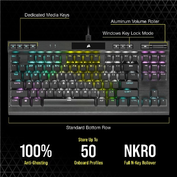 CORSAIR USB-C K70 RGB TKL 銀軸日本語配列 未使用新品-