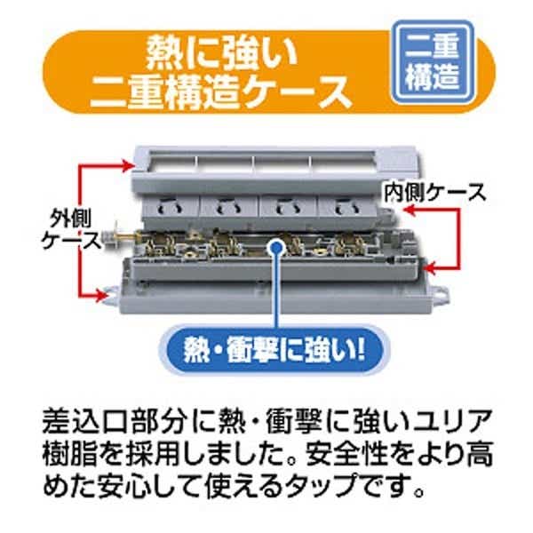 工事物件タップ(抜け止めタイプ) TAP-KE8-5 [5.0m /8個口 /スイッチ無