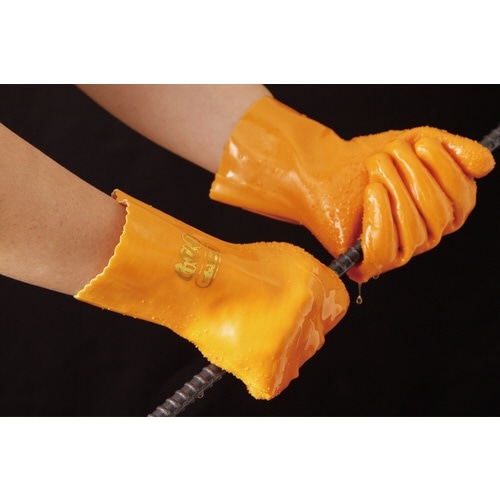 ビニスターひかり 塩化ビニール手袋 L オレンジ 621L(オレンジ