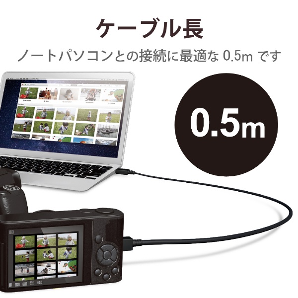カメラ接続用USBケーブル(mini-Bタイプ)0.5m DGW-MF05BK[DGWMF05BK