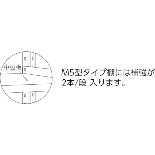 TRUSCO M5型中量棚 1200X571XH2100 6段 単体 ネオグレ M5-7466 NG