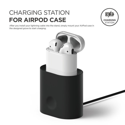 AirPods用充電スタンド CHARGINGSTATION Black EL_APDSTSCCS_BK 