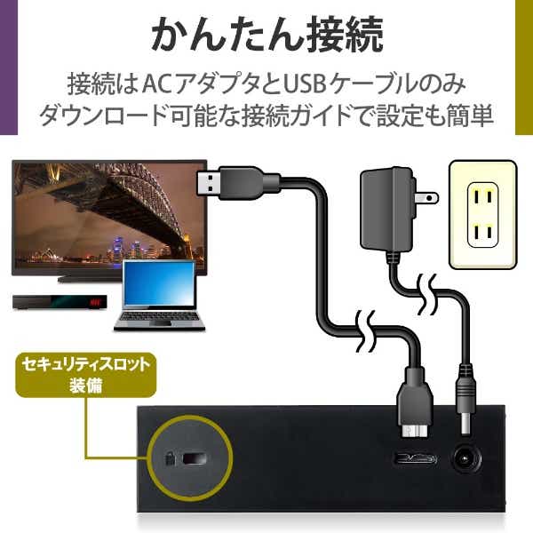 ELD-GTV040UBK 外付けHDD USB-A接続 テレビ録画向け(Mac/Windows11対応