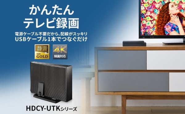 HDCY-UT3K 外付けHDD USB-A接続 「トロッカ・静かeco録」 [3TB