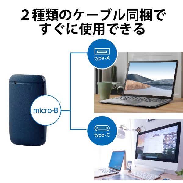 ESD-EFA0250GNVR 外付けSSD USB-C＋USB-A接続 PS5/PS4、録画対応