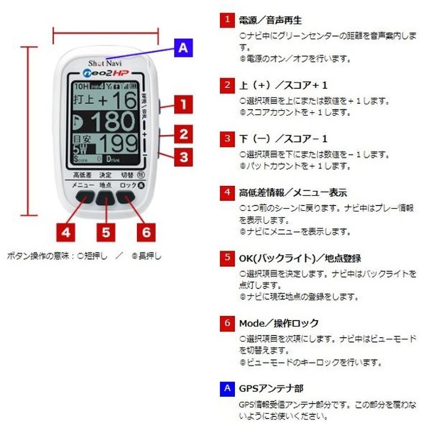 GPSゴルフウォッチ ShotNavi neo2 HP ショットナビ ネオ2 エイチピー