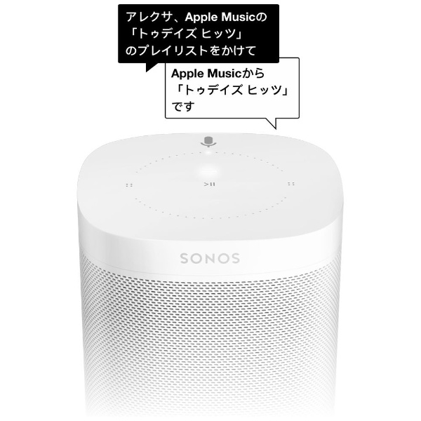 WiFiスピーカー Sonos One ホワイト ONEG2JP1 [Wi-Fi対応](ホワイト