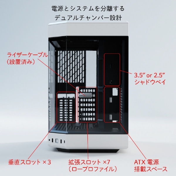 PCケース [ATX /Micro ATX /Extended ATX /Mini-ITX] ブラック Y60