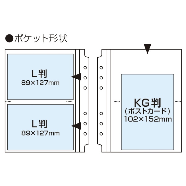 ｺｯﾄ 黒台紙ﾌｫﾄｱﾙﾊﾞﾑ 替台紙 L・KG判 [ポケットアルバム用](ACOPYR101