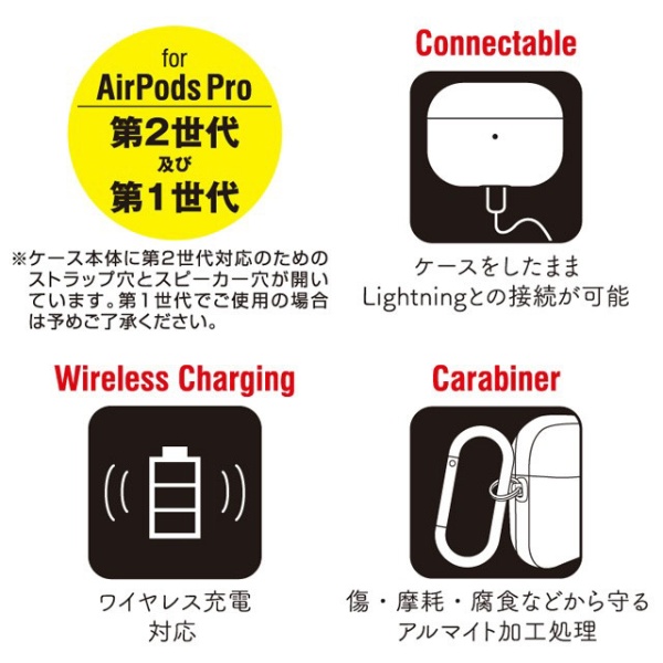 AirPods Pro(第2世代)対応ケース Color ホワイト AP-C17(ホワイト