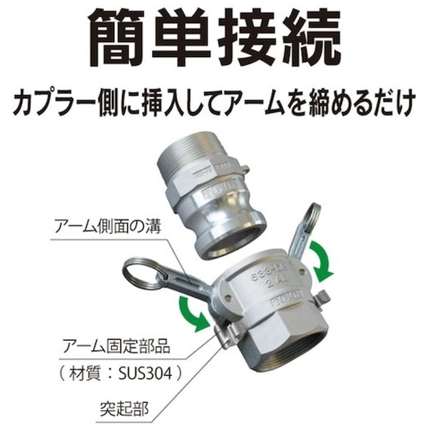 トヨックス 工場設備配管・各種機械組込用 カムロック アダプター