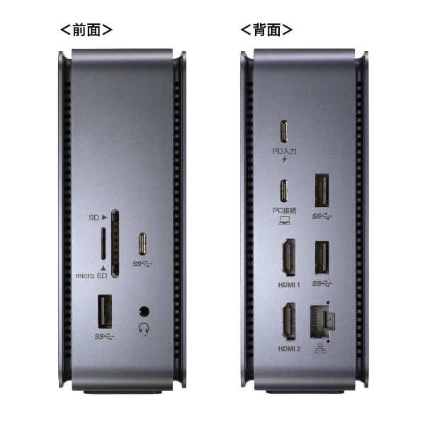 USB-C オス→メス カードスロットｘ2 / HDMIｘ2 / LAN / φ3.5mm / USB