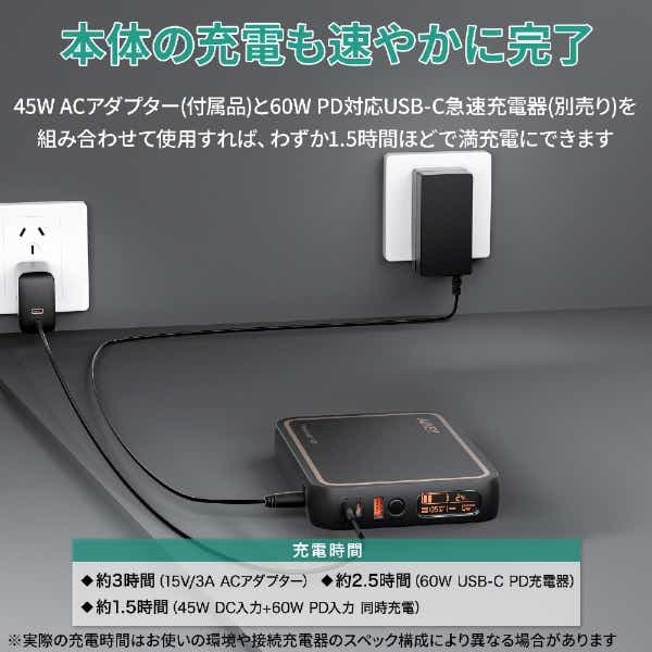 コンパクトポータブルバッテリー PowerStudio 100 ブラック PS-RE01-BK