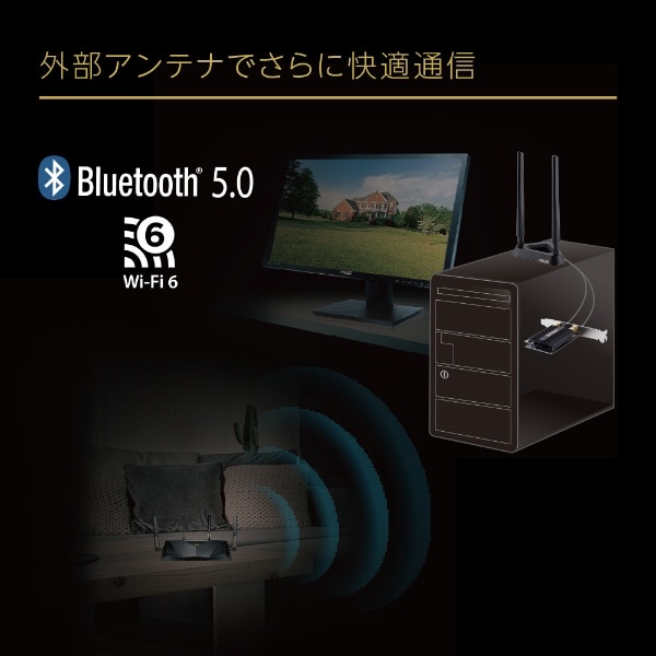 PCE-AX58BT Wi-Fi6(802.11ax)、Bluetooth 5.0対応のPCI-E無線LAN子機