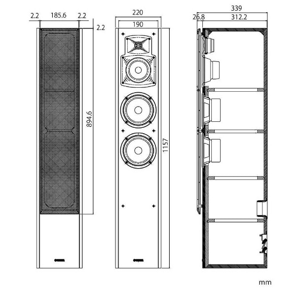 トールボーイスピーカー NS-F350(MB) ウォルナット [ハイレゾ対応 /1本