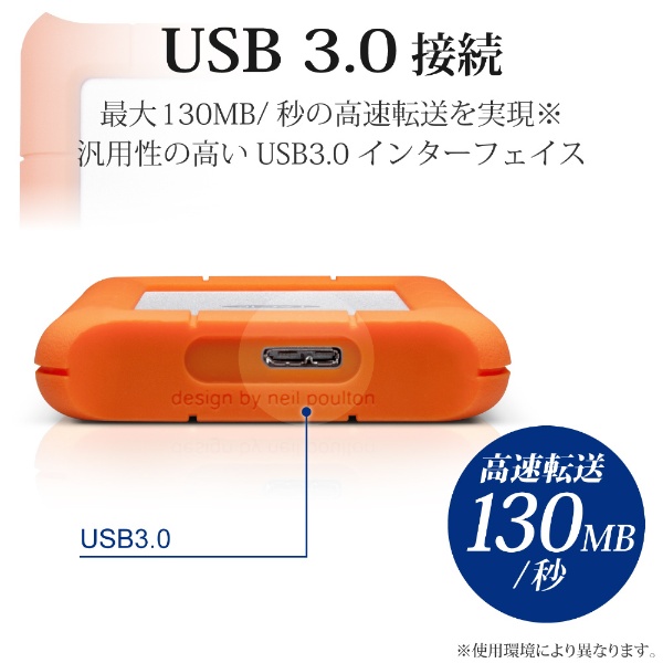 LAC9000298 外付けHDD USB-C接続 Rugged Mini(Mac/Win) [2TB
