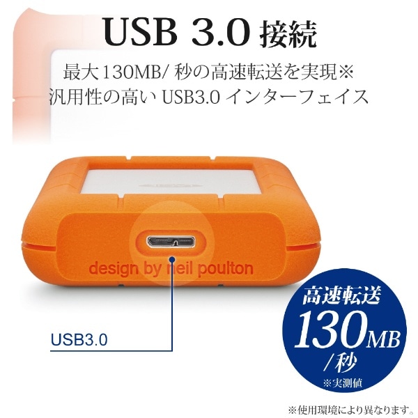 LAC9000633 外付けHDD USB-C接続 Rugged Mini(Mac/Win) [4TB