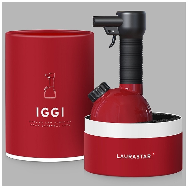 加圧式除菌脱臭スチーマー IGGI レッド RED [ハンガーショット機能付き