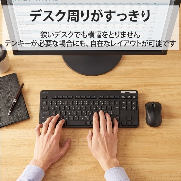 キーボード・マウスセット 抗菌(Windows11対応) ブラック TK