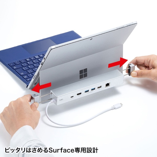 Surface用［USB-C オス→メス HDMI / LAN / USB-Aｘ3 / USB-C］ USB PD