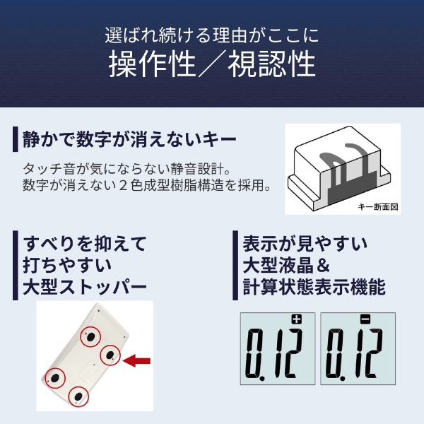 本格実務電卓(検算) DS-10WKA-N [10桁](シルバー): ビックカメラ｜JRE MALL