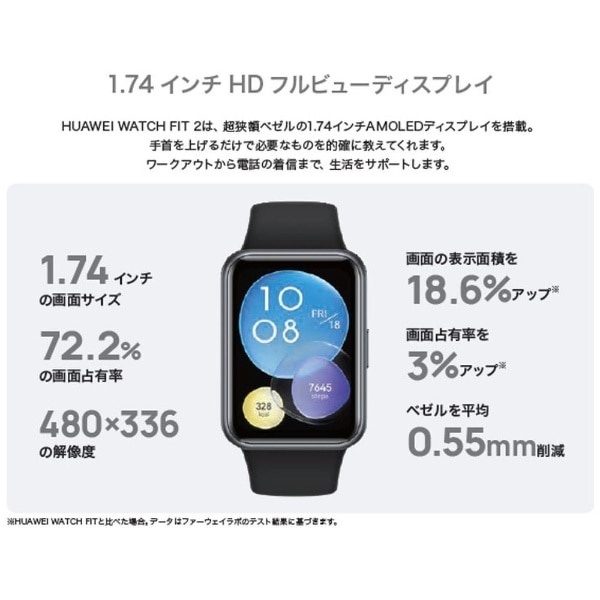 HUAWEI WATCH FIT 2 Moon White(ホワイト): ビックカメラ｜JRE MALL