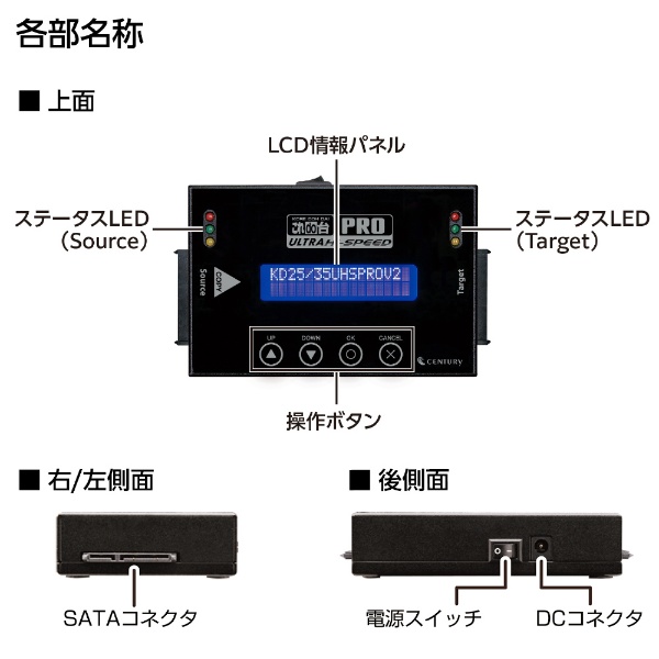 データコピー＆イレースマシン〕2.5インチ＆3.5インチSATA HDD