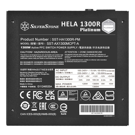 PC電源 HELA 1300R Platinum ブラック SST-HA1300R-PM [1300W /ATX