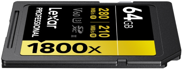 Lexar SDXCカード 64GB 1800x UHS-II GOLD U3 V60 LSD1800064G-B1NNJ
