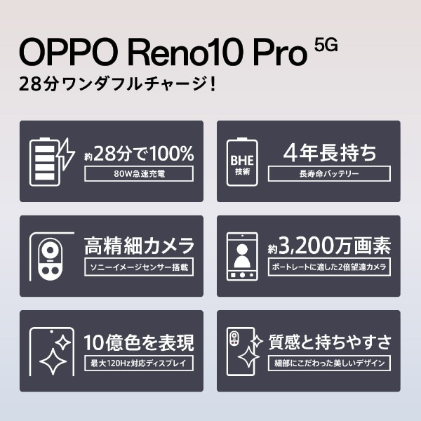 防水・防塵・おサイフケータイ】OPPO Reno10 pro 5G グロッシー