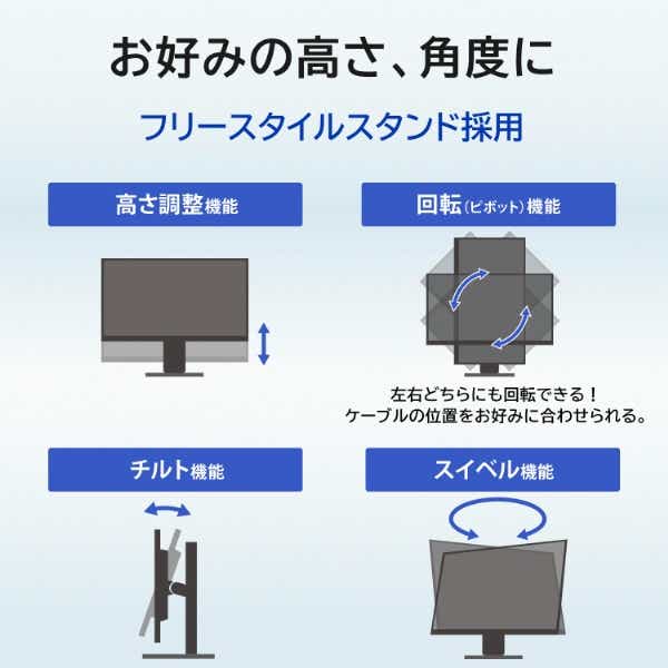 PCモニター フリースタイルスタンド＆100Hz ブラック LCD-D221SV-F