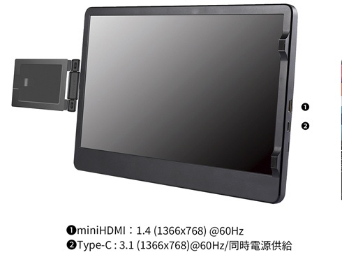 USB-C接続 PCモニター ノートPC装着型 JN-MDO-IPS116 [11.6型 /フル