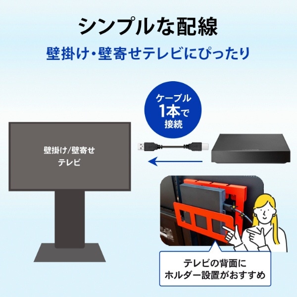 HDPZ-UT2KB 外付けHDD USB-A接続 テレビ録画用 電源レス「トロッカ