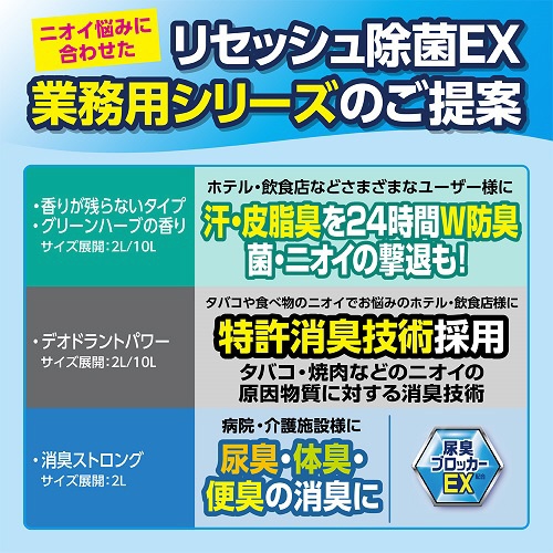 Resesh（リセッシュ） 除菌EX グリーンハーブの香り 業務用（2L）〔消