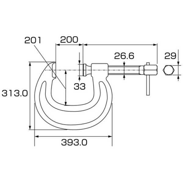 強力C型シャコ万力 200mm C200《※画像はイメージです。実際の商品とは