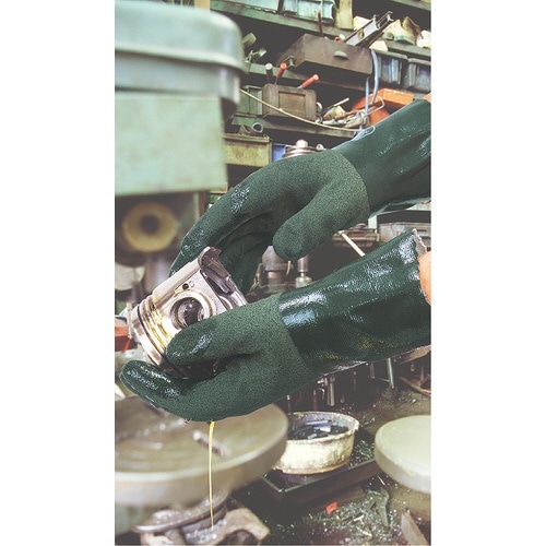 耐油トワロンハードロング ニトリルゴム手袋 M グリーン 566M(グリーン