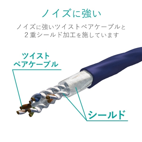 LANケーブル ブルーメタリック LD-OCTT/BM100 [10m /カテゴリー8