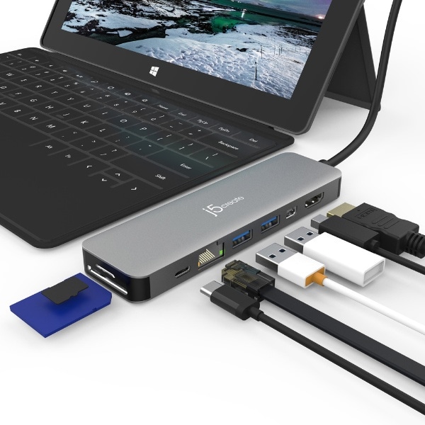 Surface Pro 6/5/4用［USB-A / Mini DisplayPort オス→メス カード