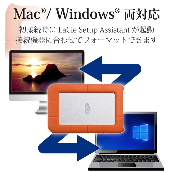 LAC9000633 外付けHDD USB-C接続 Rugged Mini(Mac/Win) [4TB ...