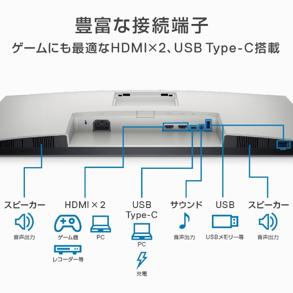 USB-C接続 PCモニター Sシリーズ シルバー S2722DC-R [27型 /WQHD(2560