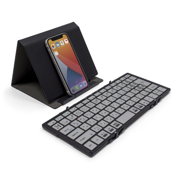 折りたたみキーボード (iOS/iPadOS/mac/Win) ブラック/グレー AM