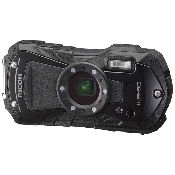 WG-80 コンパクトデジタルカメラ ブラック [防水+防塵+耐衝撃 ...