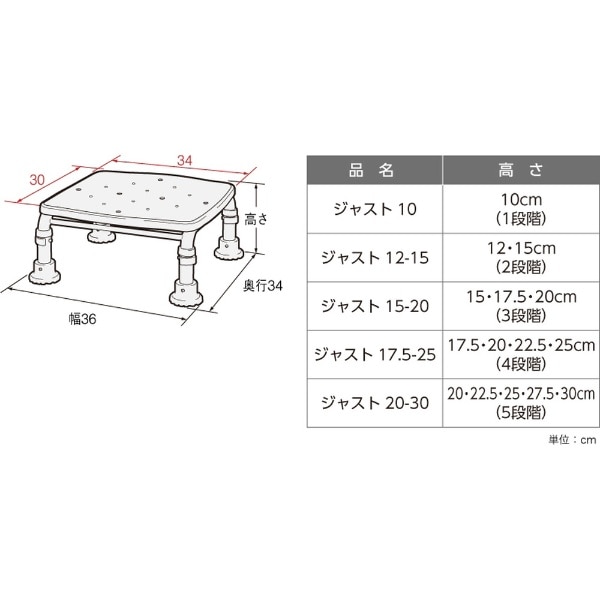 ステンレス製浴槽台R “あしぴた”ソフトタイプ ジャストタイプ 20-30