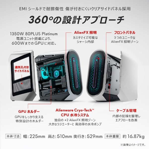 ゲーミングデスクトップパソコン Alienware Aurora R15 ルナライト