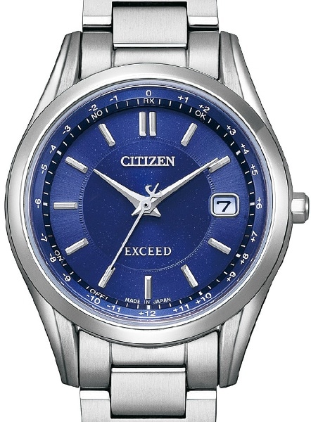 シチズン CITIZEN EXCEED 腕時計 レディース ES9370-62L エクシード ダイレクトフライト ペアモデル 光発電エコ・ドライブ電波 ブルーxシルバー アナログ表示