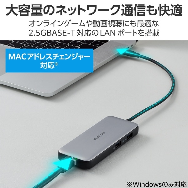 USB-C オス→メス HDMI / LAN / USB-Aｘ2 / USB-Cｘ2］USB PD対応 100W