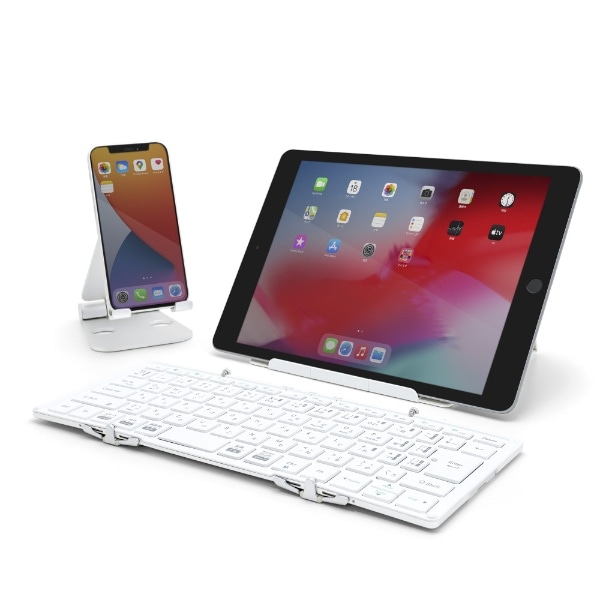 折りたたみキーボード (iOS/iPadOS/mac/Win) シルバー・ホワイト AM